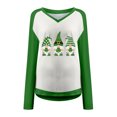 thumbnail image 4 of Pompotops Casual St. Patrick'S Day Imprimé Manches Longues Tops V-Neck Chemisier Femme, 4 of 4