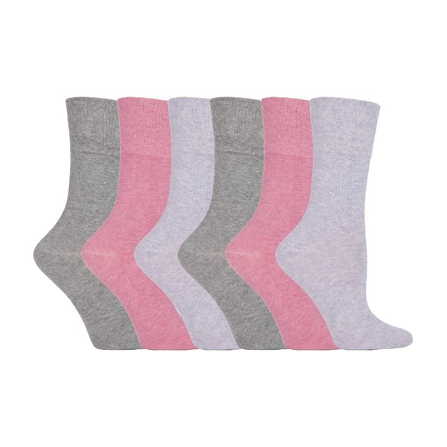 Gentle Grip - 6 Pairs Ladies Gentle Grip Non Elastic Crew Socks