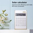 thumbnail image 4 of YAOMOBB Calculatrice Scientifique Grand Affichage Calculatrice de Bureau Bouton Réactif Double Alimentation Design Cadre Doré, 4 of 6