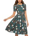 thumbnail image 2 of Ketyyh-chn99 Blouses pour Femmes Mode Chic Grande Taille Robe d'Été Robe Extensible Robe d'Été Manche à Volants Ample Fluide Plissée Robe Mini C,TG, 2 of 5