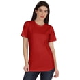 thumbnail image 1 of Inkmeso Womens Basic Crewneck Tshirt Short Sleeve Regular Fit Long Tee Workout Top, 1 of 8