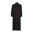 thumbnail image 1 of Penkiiy Priest Robe Dress for Men Clearance Men Solid Halloween Stand Collar Long-sleeved Button Robe Cosplay Coat Wine Priest Robe Dress, 1 of 3