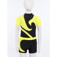 thumbnail image 3 of RUNQHUI Kids Boys Gymnastics Dance Performance Outfit Color Block Ballet Leotard with Shorts Set Fluorescent Yellow 16, 3 of 7