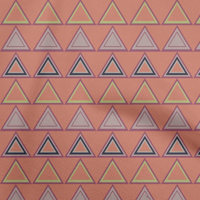 oneOone Georgette Viscose Peach Fabric Geometric Sewing Craft Projects Fabric Prints By Yard 42 Inch Wide