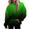 thumbnail image 1 of Rbaofujie Chandails à Capuchon pour Enfants Chandail à Capuchon pour Femmes à Coupe Ample à Manches Longues Haut de Sport Vert Chandail à Col Rond pour Femmes, 1 of 7