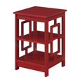 thumbnail image 2 of Convenience Concepts Table d'Appoint Carrée de Ville avec Étagères en Bois Rouge Canneberge, 2 of 7