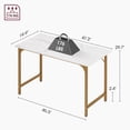 thumbnail image 3 of BestOffice Computer Desk, Home Writing Study Table Modern Simple Style PC, Metal Frame for Home Office, Gold, 3 of 7