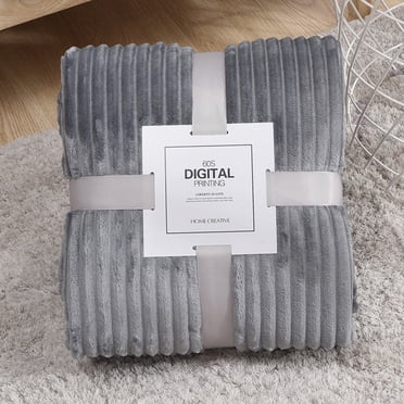 Bare Home Microplush Fleece Blanket - 300 GSM - Fuzzy Microfleece - Soft & Plush - Throw Blanket Home(120*200cm,Gray）