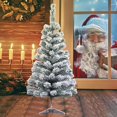 thumbnail image 4 of ZZkhGO Flocked Artificial Christmas Tree, Pre-Decorated Snowy Holiday Pine Tree, Ready-to-Light Home Decor for Living Room, 4 of 7