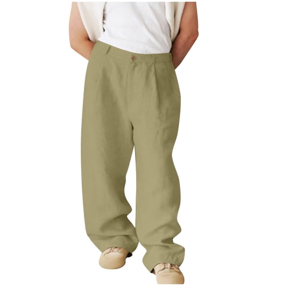 Men's Pants Cleanrance! Mens Wrangler Pants Mens Wrangler Pants Mens Linen Pants Slim Casual Business Trousers Loose Stretch Elastic Waist Solid Straight Outdoor Sports Pants