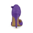 thumbnail image 2 of BLISSFUL STEP Chaussures pour Femmes Bout Rond Talon Aiguille Sandales à Bride en T Violet 9, 2 of 7