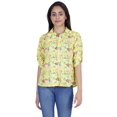 thumbnail image 1 of Moomaya Womens Printed Top Roll-Up&nbsp;Sleeve Collar Neck Button-Down Shirt, 1 of 7