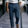 thumbnail image 3 of Men's Summer Beach Pants - Straight Leg, Breathable Fabric, Front Pockets - Formal/Casual Trousers for All Occasions, 3 of 8