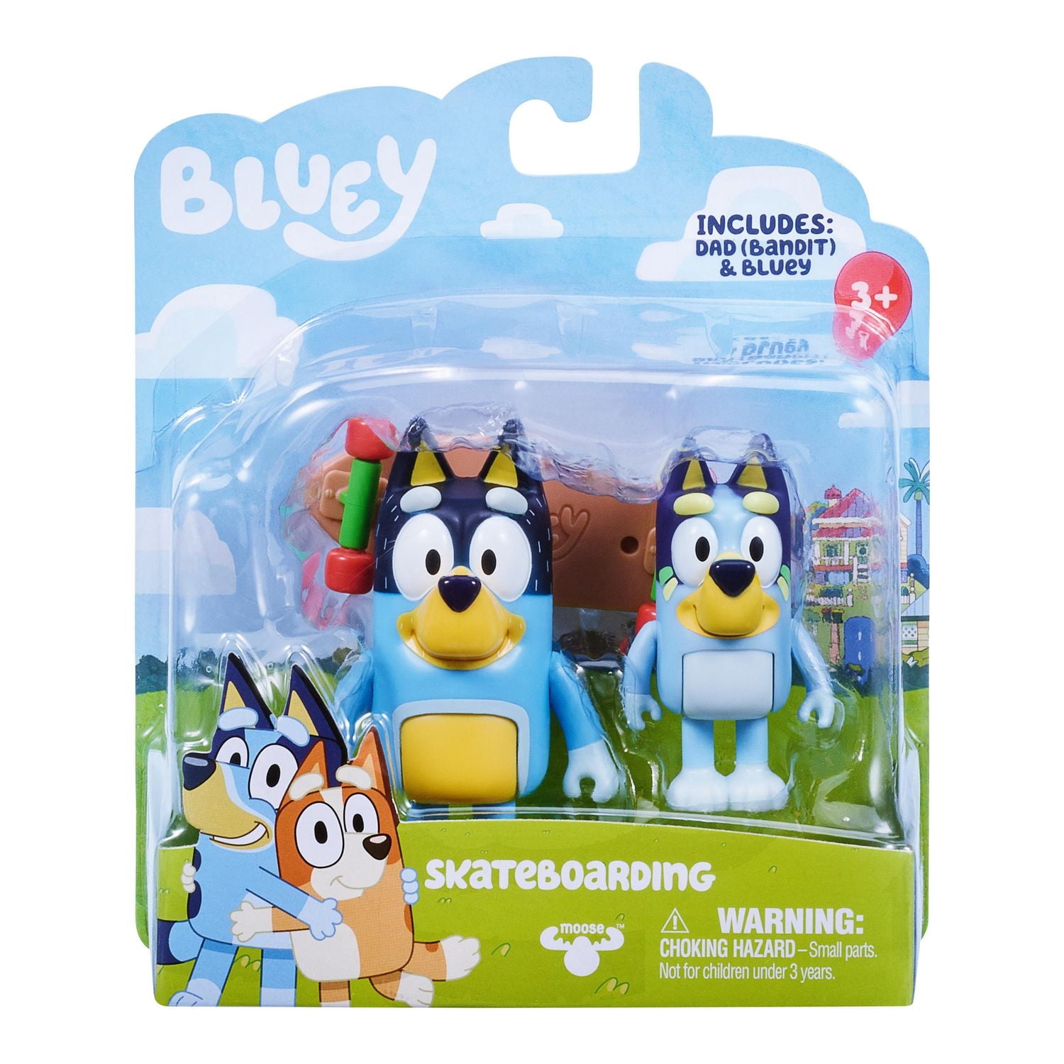 Bluey Skateboard Figure 2Pk