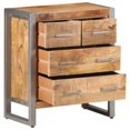 thumbnail image 2 of vidaXL Sideboard 60x35x70 cm Rough Mango Wood 1 Shelf, 2 of 4