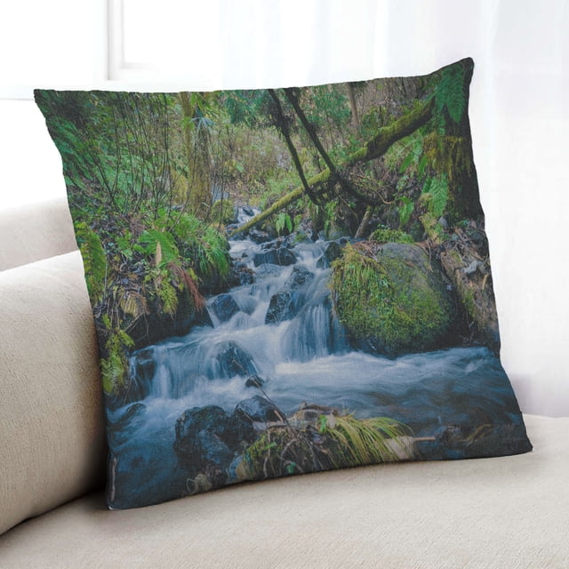 Ahgly Company Earth Waterfall Coussin Décoratif d'Intérieur, 18 Po X 18 Po