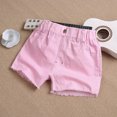 thumbnail image 2 of Birdeem Spring and Summer Cute Solid Button Girls Pocket Elastic Waist Comfy Shorts Jeans, 2 of 12