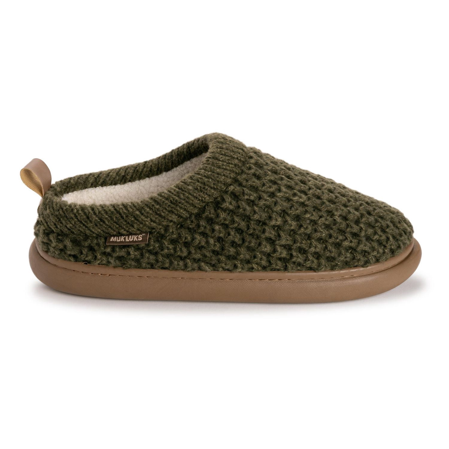 MUK LUKS Men's Clog Slippers Taupe, Sizes 7-12
