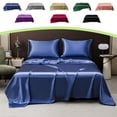 thumbnail image 1 of Sentmoon Queen Bed Sheets Silk Sheets Crisp Comfortable Solid Color Ease Friendly Washable Sheets Luxurious Silk Bedding, 1 of 7