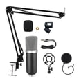 thumbnail image 1 of Amdohai Studio Recording Condenser Microphone Kit with Shock Mount + Flexible Scissor Arm Stand + Pop Filter + Windscreen + Connection Cable for Network Broadcasting Online Singing, 1 of 5