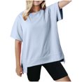 thumbnail image 1 of Plebaso T-shirts Surdimensionnés pour Garçons Filles Manches Courtes Décontractés T-Shirts Unis Enfants Col Rond Hauts Légers, 1 of 5