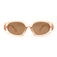 thumbnail image 1 of Minimal Mod Clout Trendy Plastic Fashion Sunglasses Peach Brown, 1 of 4