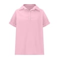 thumbnail image 2 of Plebaso Chemises en Coton et Lin pour Femmes Col en V à Boutons T-Shirts Col Léger Manches Courtes Blouses Décontractées, 2 of 6