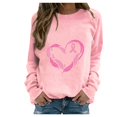 thumbnail image 1 of Rbaofujie Chandails Surdimensionnés pour Femmes Femmes Mode Décontractée Imprimé Col Rond Ample Manches Longues T-shirt Hauts Blouse Chandails à Capuchon Roses pour Adolescentes, 1 of 4