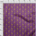 thumbnail image 2 of oneOone Silk Tabby Fabric Leaves Block Printed Fabric 1 Yard 42 Inch Wide, 2 of 4