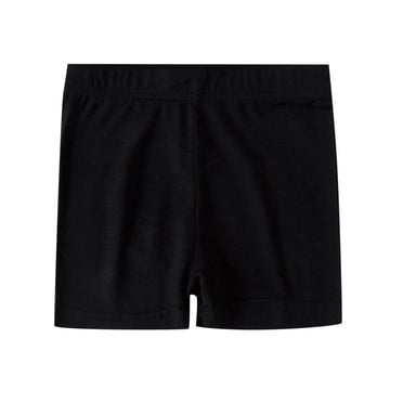 Povozer Shorts de Danse pour Filles Enfants, Couleur Unie, Respirants, Shorts de Vélo (Noir, 10-12 Ans)