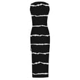 thumbnail image 4 of Womens Sleeveless Tight Maxi Dress Side Slit Drawstring Ruched Slim Fit Tank Dress U Neck Summer Club Beach Sun Dresses, 4 of 4