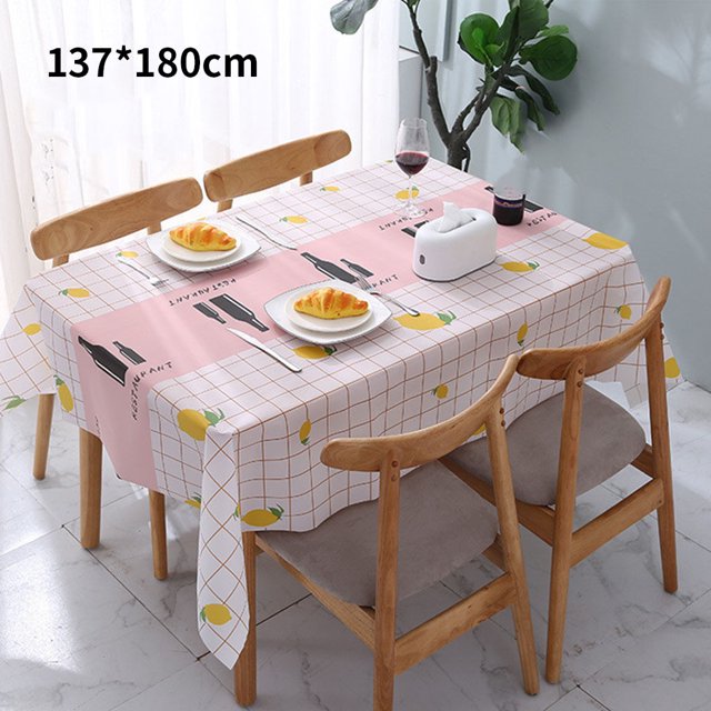Waterproof PVC Coffee Tablecloth Spillproof Table Protector Mat Dining Room Table Cover