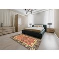 thumbnail image 4 of Ahgly Tapis Rond Abstrait Marron Rouge pour Intérieur, 6 Pieds Rond, 4 of 6