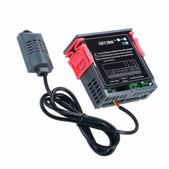 Probe Digital Display Temperature&Humidity Controller Thermoregulator Thermostat Humidistat Therometer Hygrometer with Integrated Sensor Probe Relay Output