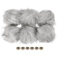 thumbnail image 1 of Unique Bargains Fluffy Soft Faux Fur Pom Poms for Hats with Snap Button, Grey 6Pack, 1 of 7