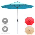 thumbnail image 1 of Costway 9' Patio Market Umbrella Outdoor Table  Aluminum Crank W/8 Rib Turquoise, 1 of 10
