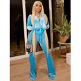 thumbnail image 3 of Women Casual 2 Piece Outfit Tracksuits High Waist Flared Pant Workout Sets with Pockets, 3 of 6
