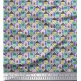 thumbnail image 1 of Soimoi Tissu en Coton Violet Canard Imprimé Architectural 1 Yard 56 Pouces de Large, 1 of 5