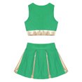 thumbnail image 4 of iiniim Kids Girls Cheerleading Uniform Dress Cheer Leader Tops with Mini Skirt Set Carnival Cosplay Costume Green 12, 4 of 7