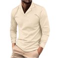 thumbnail image 2 of RXIRUCGD Haut Décontracté à Manches Longues pour Hommes, Col à Revers, Khaki, Taille : 2TG, 2 of 9