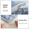 thumbnail image 5 of Warmdern Blue Boho Duvet Cover King Size, Striped Textured Duvet Cover Set Tufted Bedding Set, 3 Pcs Ultra Soft Washed Microfiber Duvet Cover With Zipper Closure (King, Blue), 5 of 5