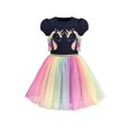 thumbnail image 1 of Girls Dress Multicolor Rainbow Unicorn Tulle Princess Party Birthday 7 Years, 1 of 6