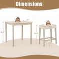 thumbnail image 3 of Gymax 5 PCS Square Bar Table Set for 4 w/ Padded Stools Rubber Wood Legs for Kitchen, 3 of 10