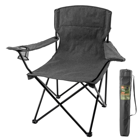 Chaise pliante surdimensionnée Ozark Trail, capacité de charge de 113 kg, cadre en acier robuste, polyester vintage, couleur rouge, porte-gobelet en filet, sac de transport inclus.