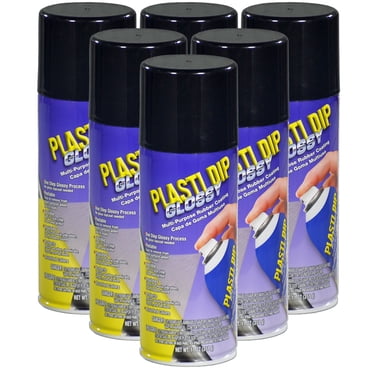 Plasti Dip Glossy, 11 oz Aerosol, Black, Case of 6 - Combines Both Color Coat and Gloss Finish