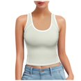 thumbnail image 1 of Débardeur Court Sans Manches à Col Montant pour Femme, Ajusté, Style Sport, Cloud Pro, Bonnets Fixes, Col Rond, Effet Éclat, Non pour la Course, 1 of 6