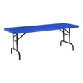 thumbnail image 1 of Pemberly Row Table Pliante Robuste en Plastique Réglable en Hauteur 30x72 Pouces Bleu, 1 of 7