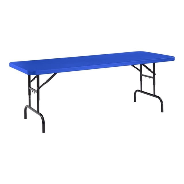Pemberly Row Table Pliante Robuste en Plastique Réglable en Hauteur 30x72 Pouces Bleu