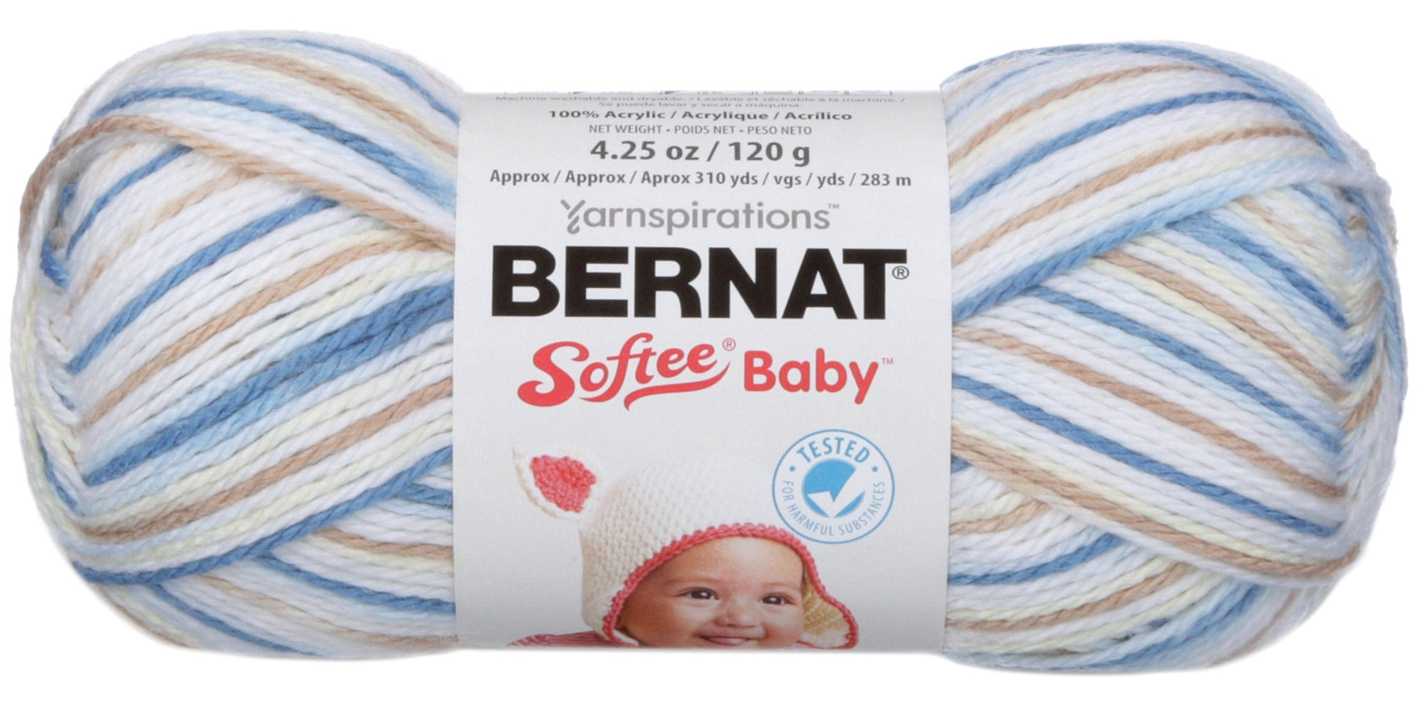 "Bernat® Fil Softee® Baby™, Acrylique #3 DK, 4,25 Oz/120 G, 310 Yards"