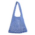 thumbnail image 2 of Cotton Thread Handbags Straw Woven Hollow Net Shopping Beach Vacation Purses, 2 of 8